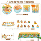 Yingoto 213 PCS Capybara Birthday Decorations & Tableware for 25 Guests