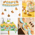 Yingoto 213 PCS Capybara Birthday Decorations & Tableware for 25 Guests