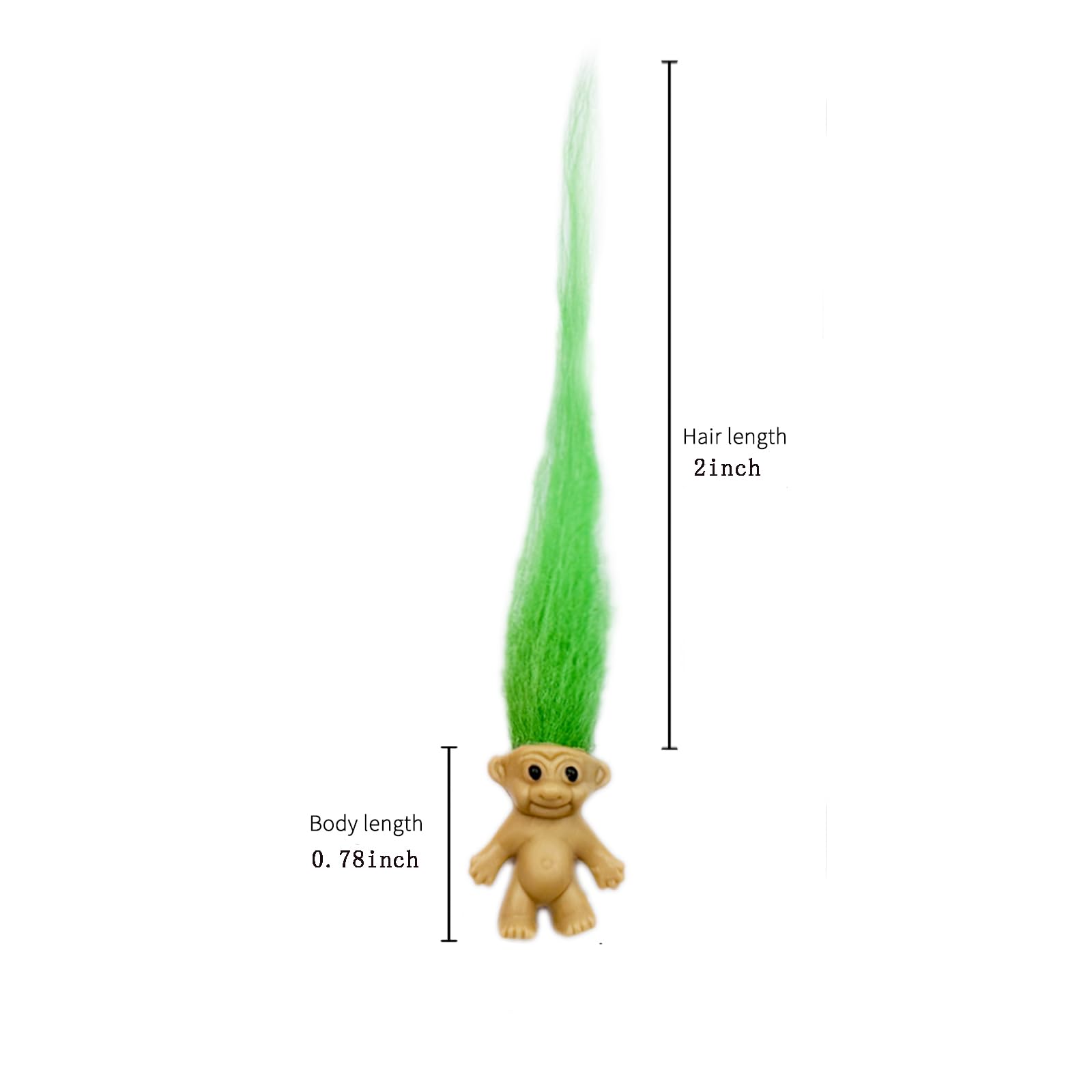 Yintlilocn 60pcs Long-haired Mini Troll Dolls - Assorted Hair Colors, 0.78-inch Bodies, 2-inch Hair | Cake Toppers, Crafts & Party Favors