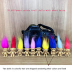 Yintlilocn 16pcs Mini Troll Dolls – PVC Vintage Troll Figures, 1.2 inch, Cake Toppers & Party Favors