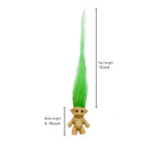Yintlilocn 12pcs Long-Haired Mini Troll Dolls – Assorted Hair Colors, 0.78-inch Bodies, 2-inch Hair, Cake Toppers