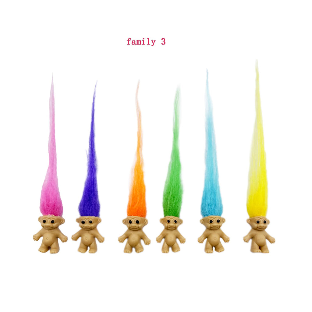 Yintlilocn 16pcs Mini Troll Dolls – PVC Vintage Troll Figures, 1.2 inch, Cake Toppers & Party Favors