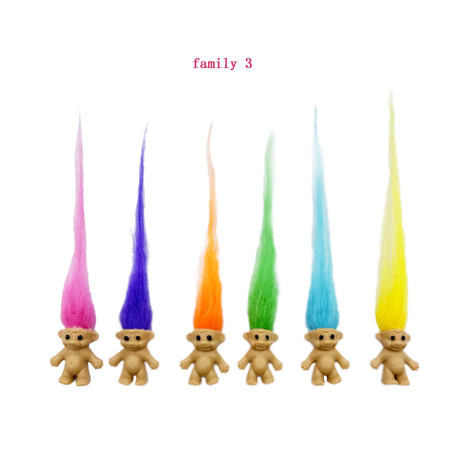 Yintlilocn 16pcs Mini Troll Dolls – PVC Vintage Troll Figures, 1.2 inch, Cake Toppers & Party Favors