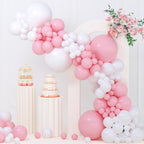 Yishebapa 135pcs Pink & White Balloon Arch Kit – 18/12/10/5 Inch Balloons for Baby Shower, Gender Reveal, Birthday, Wedding