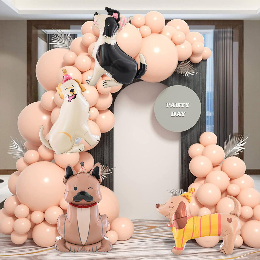 YiYou 4D Standing Puppy Foil Balloons - 4-Pack Self-Standing Dog Theme Party Decor