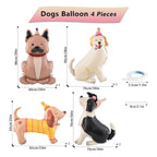YiYou 4D Standing Puppy Foil Balloons - 4-Pack Self-Standing Dog Theme Party Decor