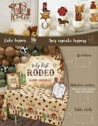 YJDFWAUT Western Cowboy 1st Birthday Decorations – My First Rodeo Party Box for Boys