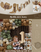 YJDFWAUT Western Cowboy 1st Birthday Decorations – My First Rodeo Party Box for Boys