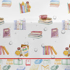 YJRJSC Book Themed Party Tablecloth - 3 Pcs, 54x108 in, Disposable Library Reading Theme