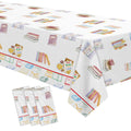 YJRJSC Book Themed Party Tablecloth - 3 Pcs, 54x108 in, Disposable Library Reading Theme