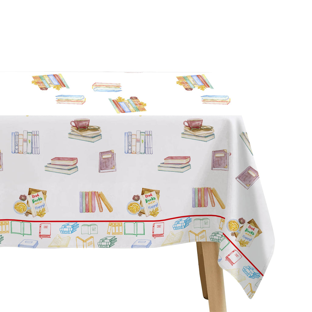 YJRJSC Book Themed Party Tablecloth - 3 Pcs, 54x108 in, Disposable Library Reading Theme