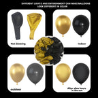 YMSZ Black and Gold Balloons Garland Arch Kit – 134pcs for Graduation, New Year & Birthday Parties