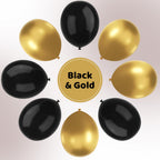 YMSZ Black & Gold Balloon Kit – 67pcs, 12in Metallic Balloons for Parties