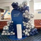 YMSZ Blue & Silver Balloons Kit – 67pcs, 12in Navy Blue & Silver Party Balloons