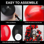 YMSZ Red & Black Balloons Garland Arch Kit – 134pcs Party Decoration Set