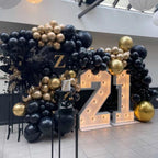 YMSZ Black and Gold Balloons Garland Arch Kit – 134pcs for Graduation, New Year & Birthday Parties