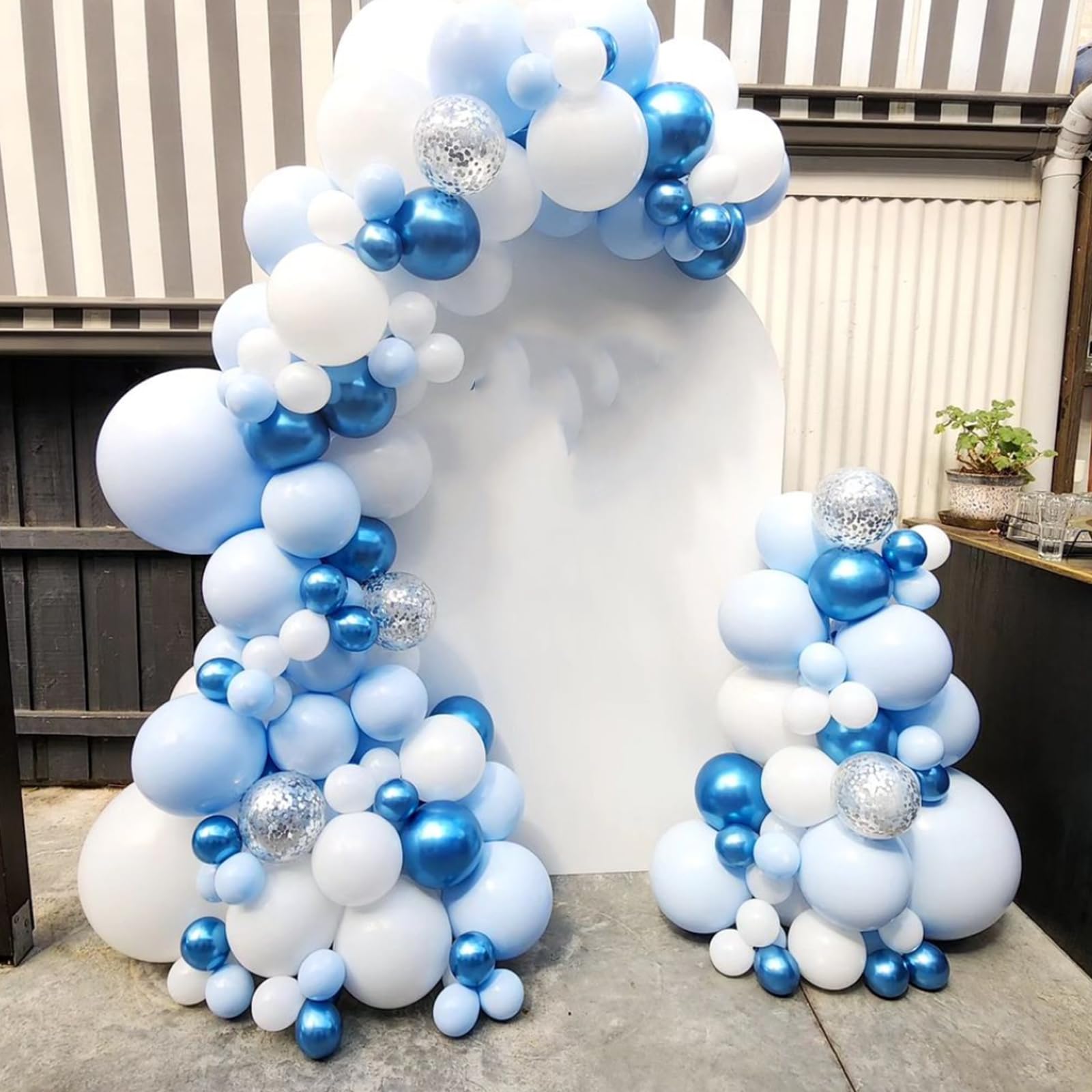 YMSZ 67pcs Blue and White Balloons Kit – 12in Confetti Balloons for Baby Shower, Birthday, Wedding