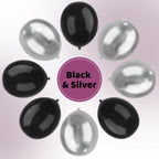 YMSZ Black & Silver Balloons Arch Garland Kit – 134pcs Metallic Balloon Set for Parties