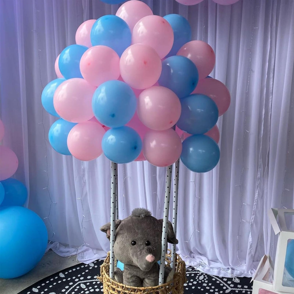YMSZ Pink & Blue Latex Balloons 12in (67pc) – Gender Reveal & Party Decor