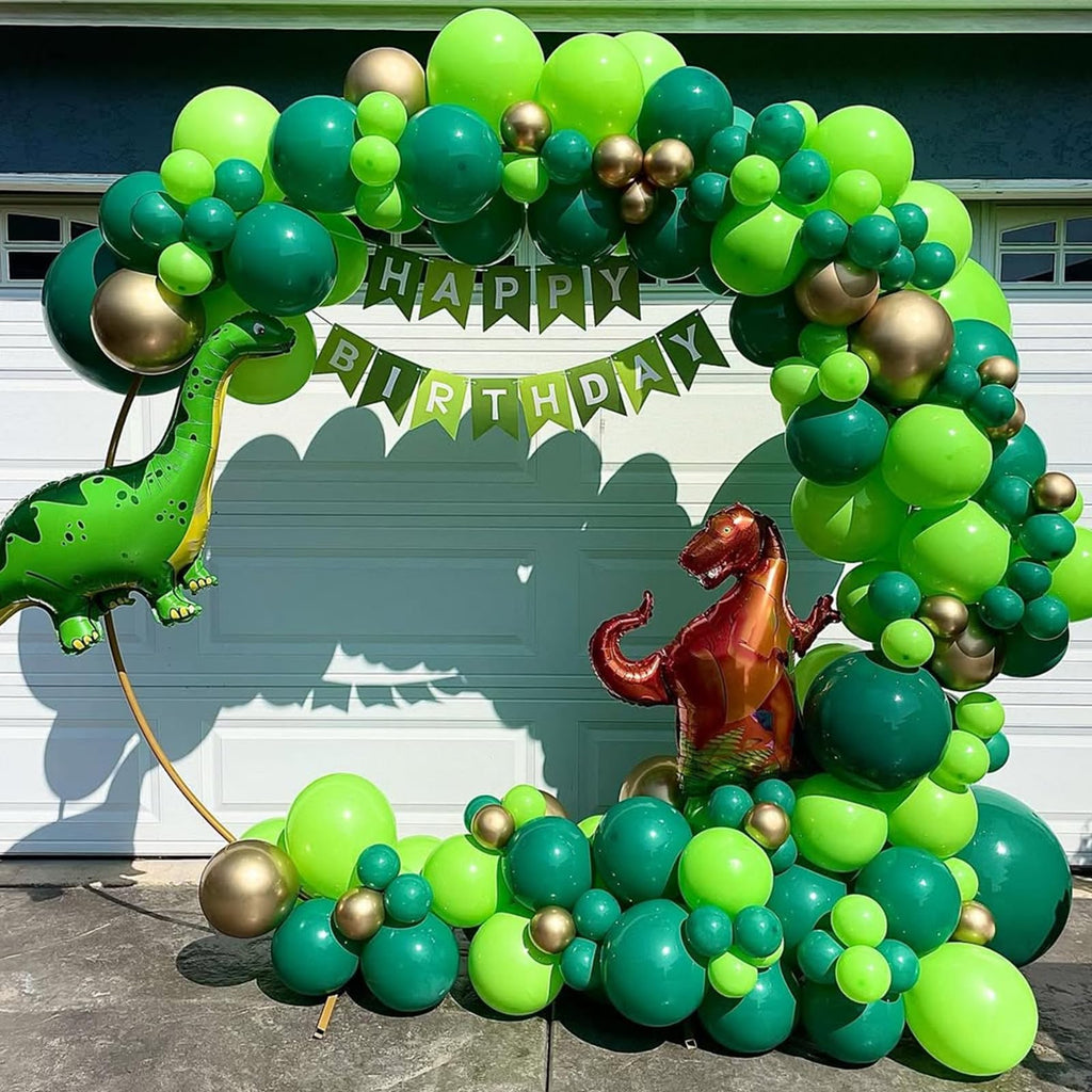 YMSZ Green Balloons Kit – 67pcs 12-inch Latex Balloons in Dark Green, Green, Lime, Metallics with Gold Ribbon