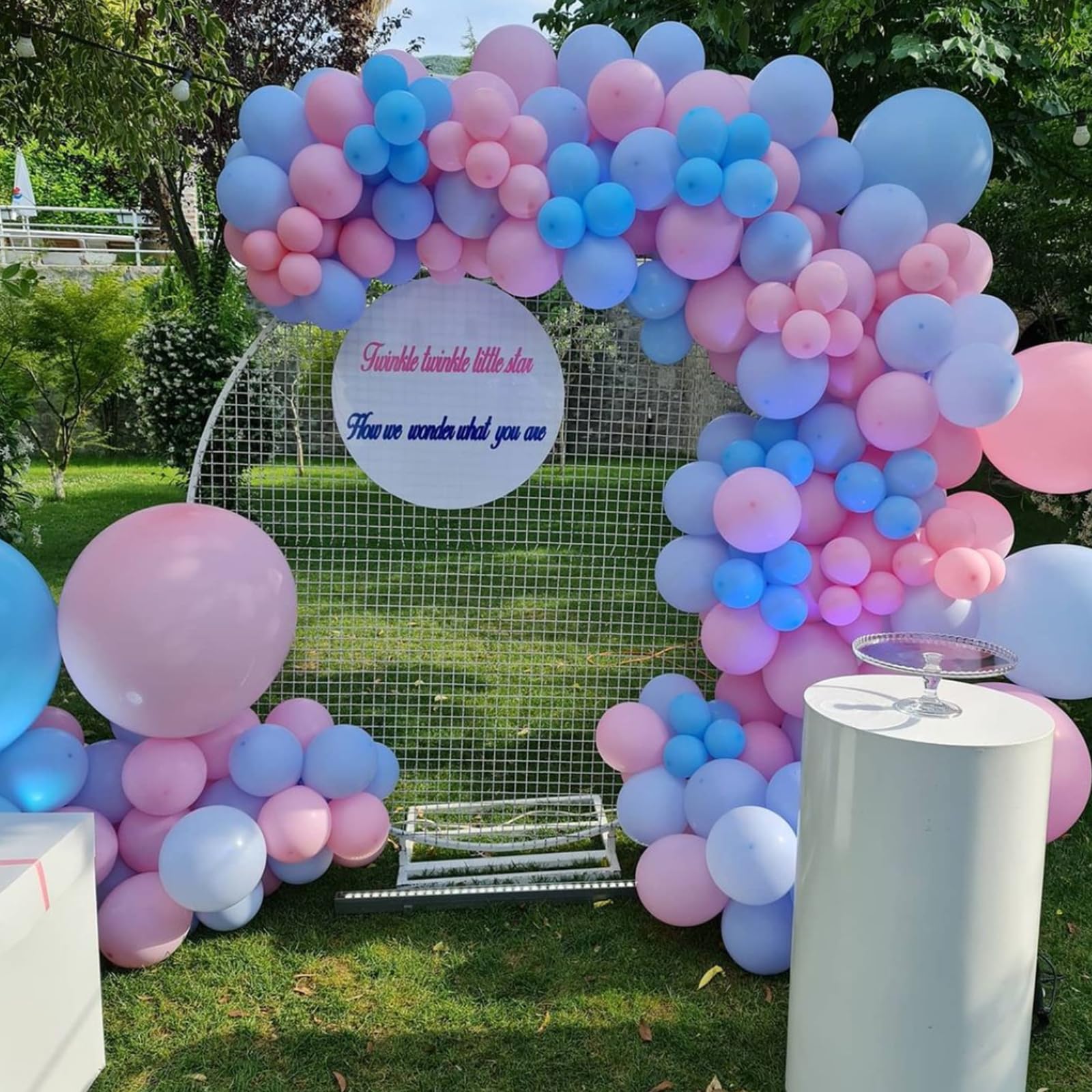 YMSZ Pink & Blue Latex Balloons 12in (67pc) – Gender Reveal & Party Decor