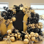 YMSZ Black & Gold Balloon Kit – 67pcs, 12in Metallic Balloons for Parties