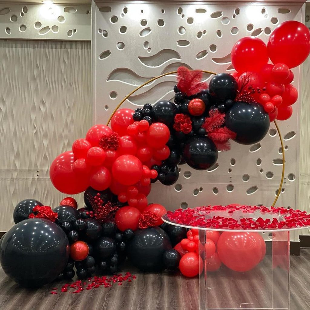 YMSZ Red & Black Latex Balloons – 67 Pack, 12-Inch Party Balloons for Birthdays & Celebrations