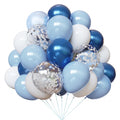 YMSZ 67pcs Blue and White Balloons Kit – 12in Confetti Balloons for Baby Shower, Birthday, Wedding