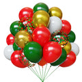 YMSZ Christmas Balloons Kit – 67pc 12in Red & Green with White/Gold Confetti for Birthday & Holiday Decor