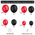 YMSZ Red & Black Balloons Garland Arch Kit – 134pcs Party Decoration Set