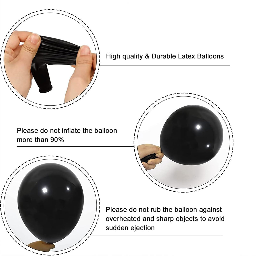 YMSZ Black & Gold Balloon Kit – 67pcs, 12in Metallic Balloons for Parties