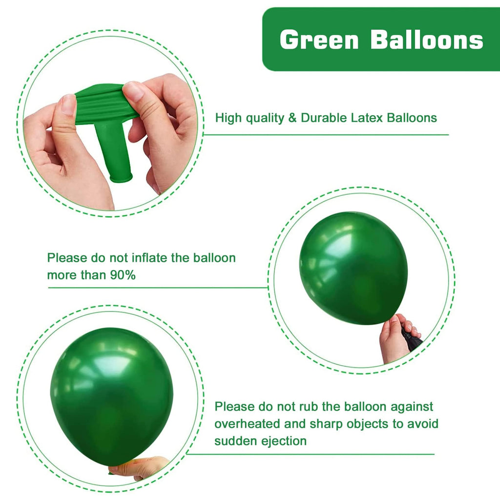 YMSZ Green & Gold Balloons Kit – 67pc 12in Metallic Balloons for Birthdays & Celebrations