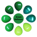 YMSZ Green Balloons Kit – 67pcs 12-inch Latex Balloons in Dark Green, Green, Lime, Metallics with Gold Ribbon