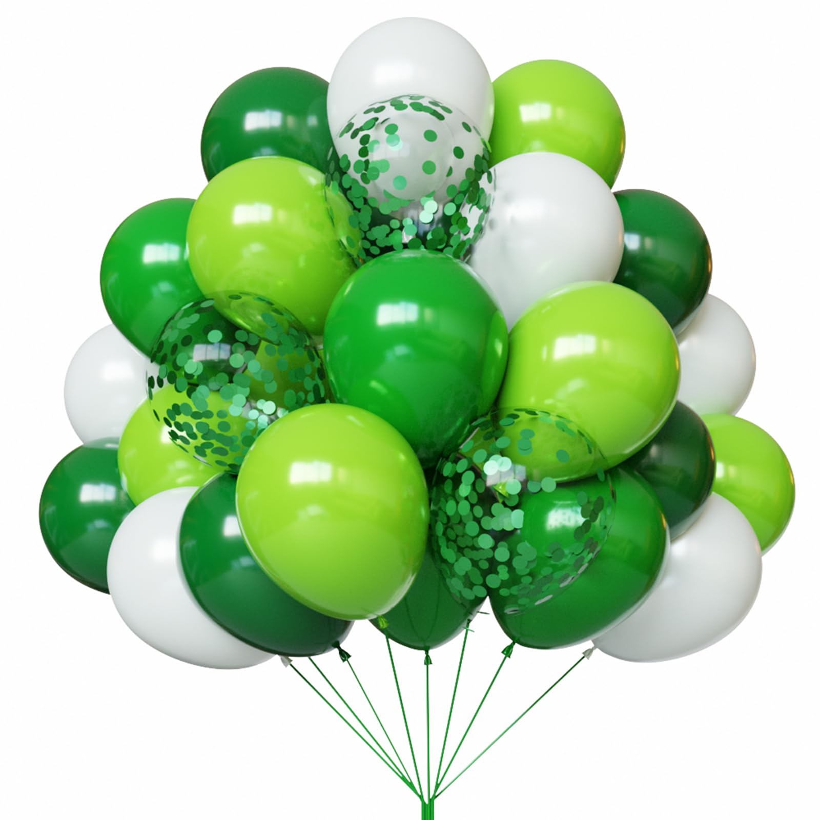 YMSZ Green Balloons Set – 67pcs 12-inch latex balloons for Birthday, St. Patrick's Day, Graduation, Baby Showers & Jungle Parties