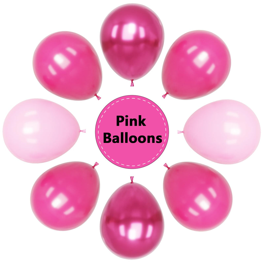 YMSZ Pink Balloons Kit – 67pcs 12in Hot Pink & Metallic Balloons for Birthday, Wedding, Baby Shower