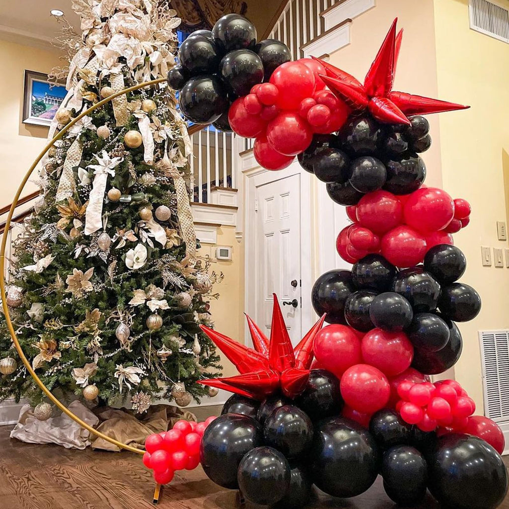 YMSZ Red & Black Balloons Garland Arch Kit – 134pcs Party Decoration Set