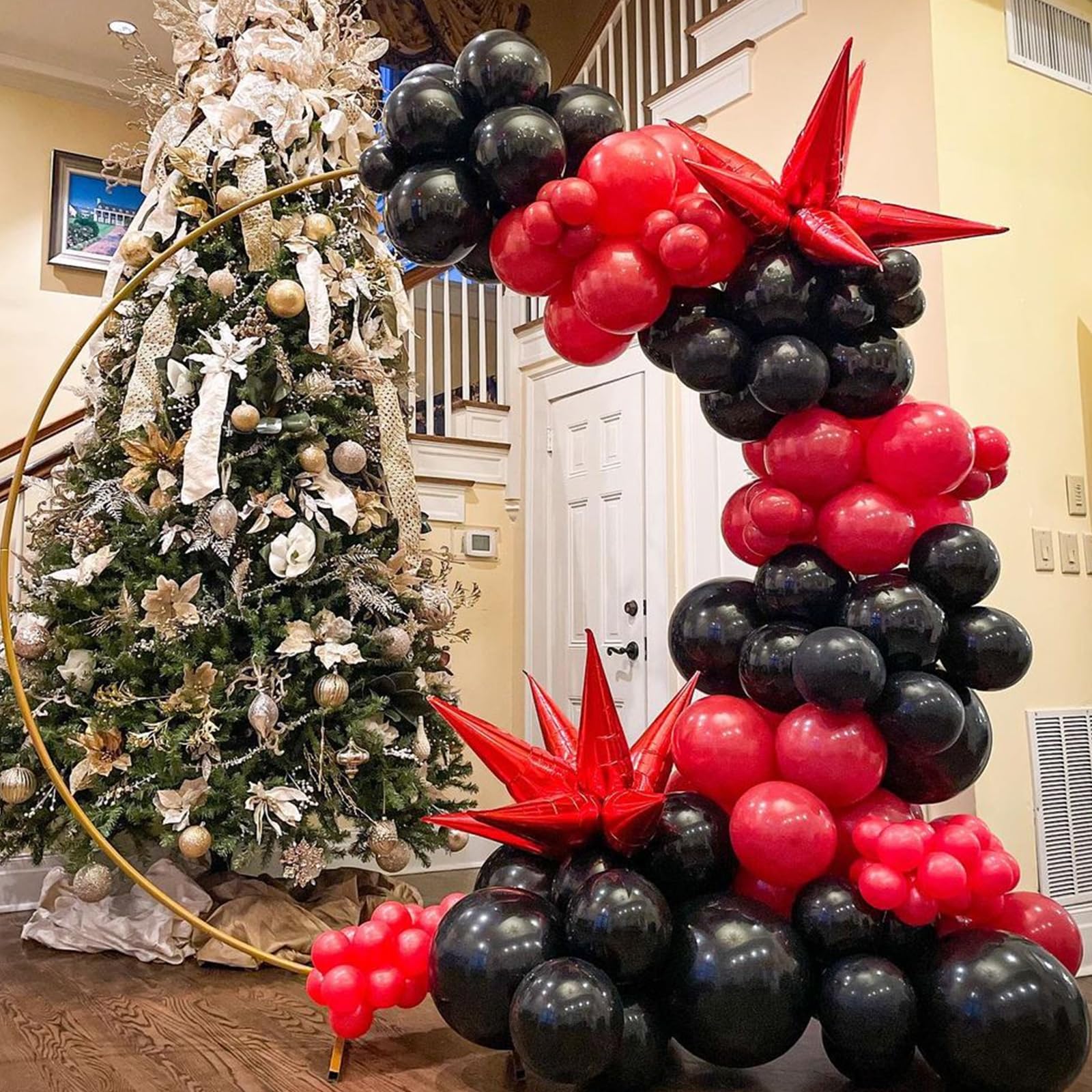 YMSZ Red & Black Balloons Garland Arch Kit – 134pcs Party Decoration Set