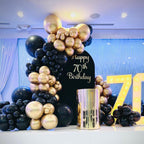 YMSZ Black & Gold Balloon Kit – 67pcs, 12in Metallic Balloons for Parties