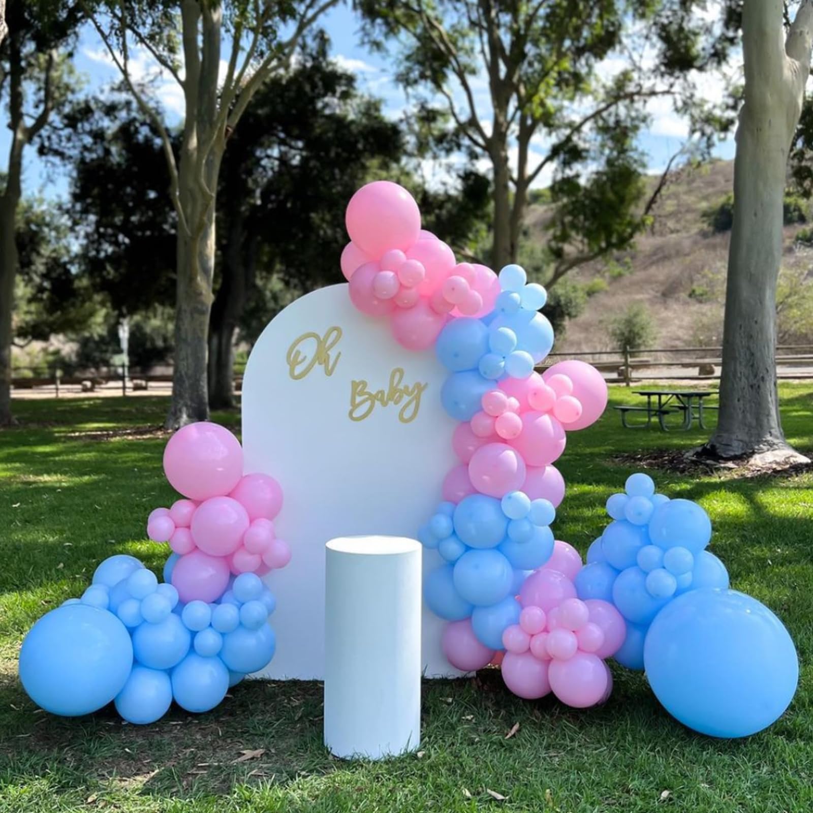 YMSZ Pink & Blue Latex Balloons 12in (67pc) – Gender Reveal & Party Decor