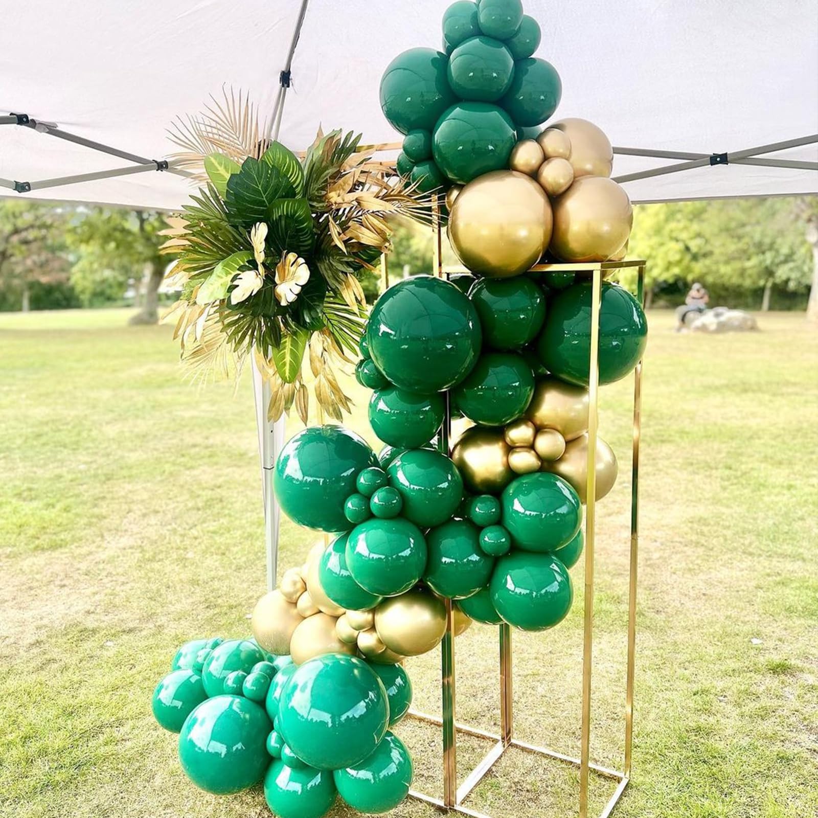 YMSZ Green & Gold Balloons Kit – 67pc 12in Metallic Balloons for Birthdays & Celebrations