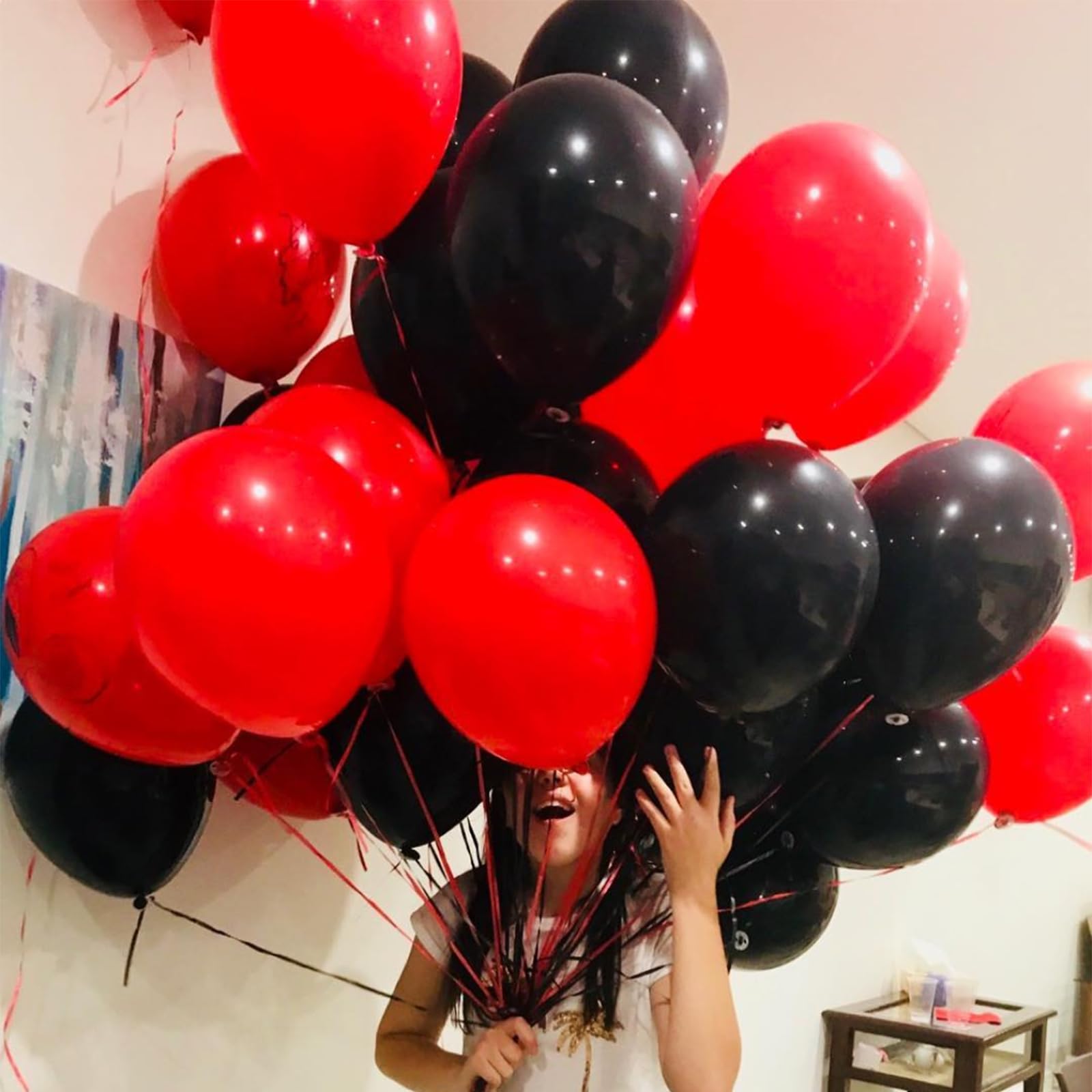 YMSZ Red & Black Latex Balloons – 67 Pack, 12-Inch Party Balloons for Birthdays & Celebrations