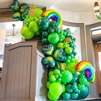 YMSZ Green Balloons Kit – 67pcs 12-inch Latex Balloons in Dark Green, Green, Lime, Metallics with Gold Ribbon