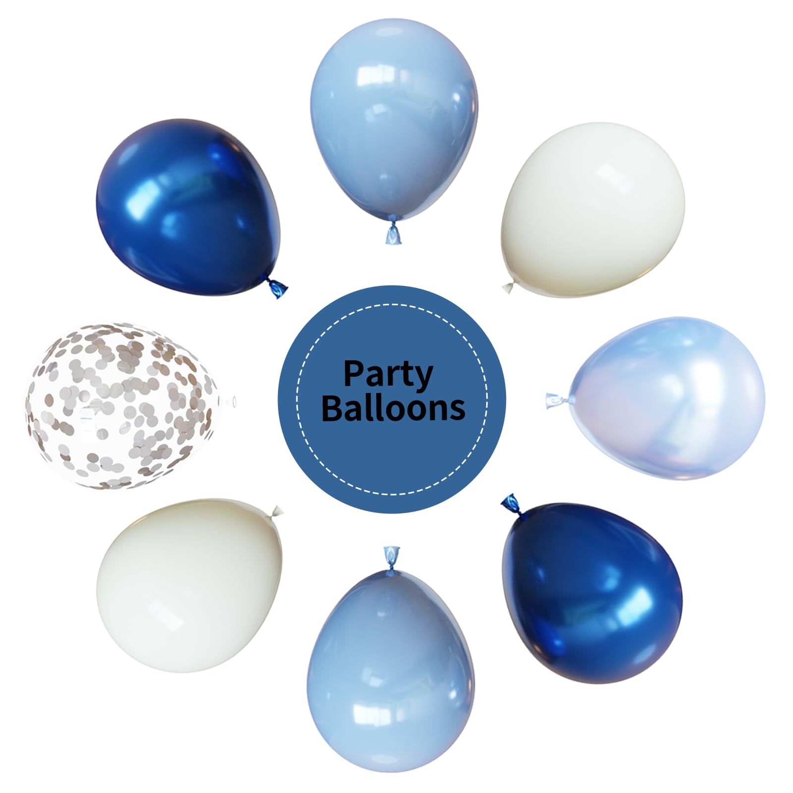 YMSZ 67pcs Blue and White Balloons Kit – 12in Confetti Balloons for Baby Shower, Birthday, Wedding