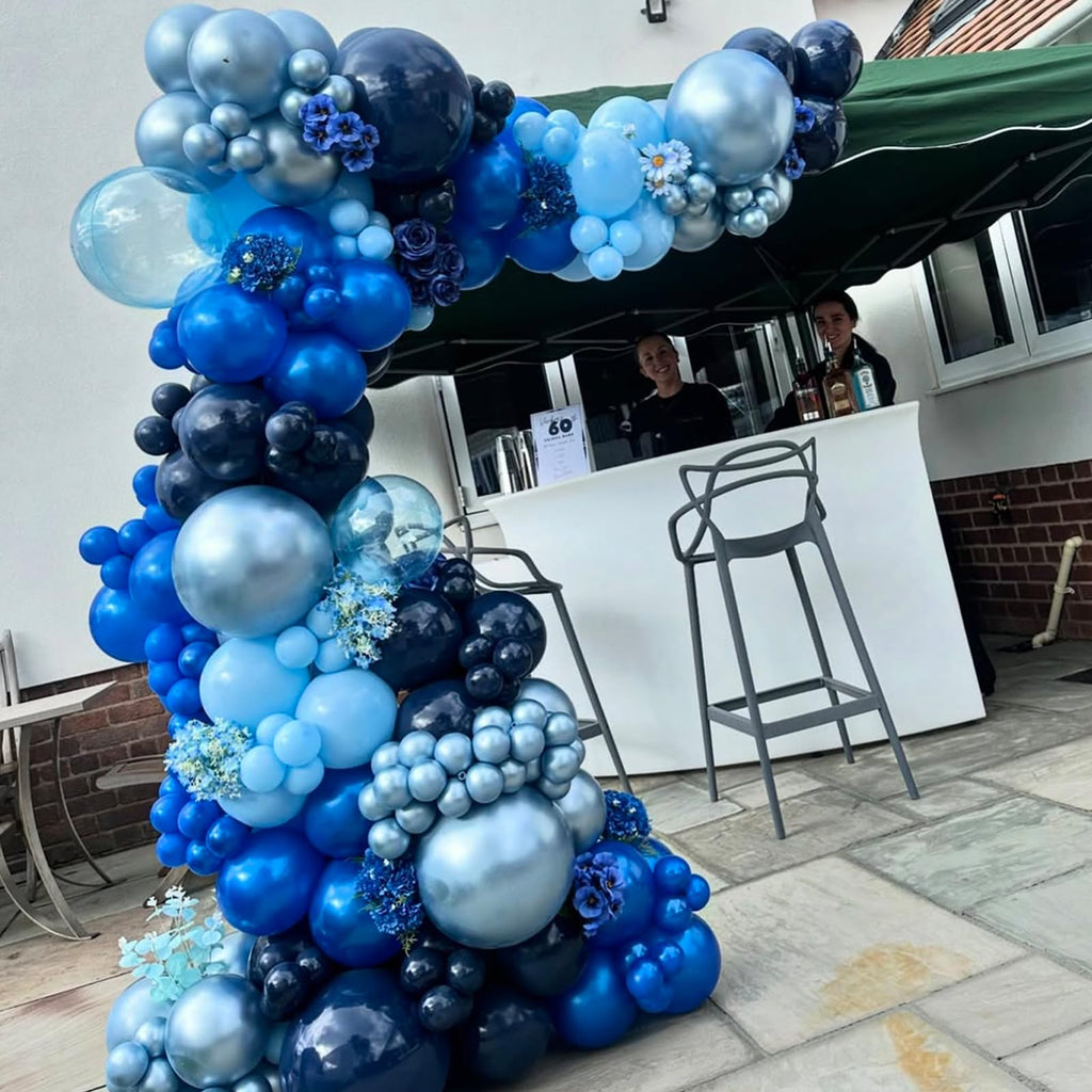 YMSZ Blue & Silver Balloons Kit – 67pcs, 12in Navy Blue & Metallic Silver Confetti for Party Decor