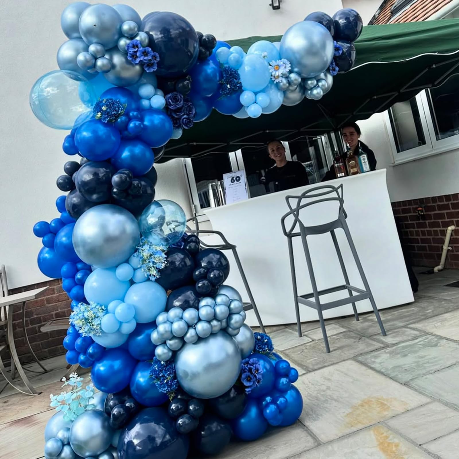 YMSZ Blue & Silver Balloons Kit – 67pcs, 12in Navy Blue & Metallic Silver Confetti for Party Decor