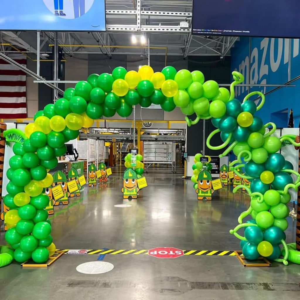 YMSZ Green Balloons Kit – 67pcs 12-inch Latex Balloons in Dark Green, Green, Lime, Metallics with Gold Ribbon