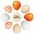 YMSZ Orange Balloons Kit – 67pcs, 12in Sand White & Orange Confetti Party Decor