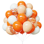 YMSZ Orange Balloons Kit – 67pcs, 12in Sand White & Orange Confetti Party Decor