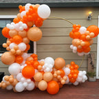 YMSZ Orange Balloons Kit – 67pcs, 12in Sand White & Orange Confetti Party Decor