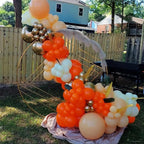 YMSZ Orange Balloons Kit – 67pcs, 12in Sand White & Orange Confetti Party Decor